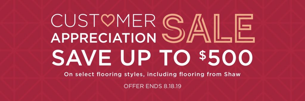 Customer appreciation sale banner | Pilot Floor Covering